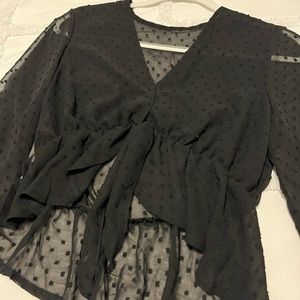 Sheer Polka Dot Crop